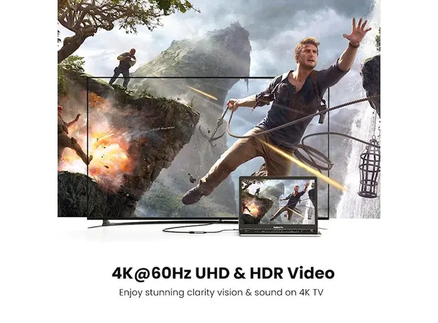 USB ადაპტერი UGREEN 70444 USB Type C to HDMI 2.0 4K@60 Hz Thunderbolt 3 Convertor for MacBook / PC gray, 3 image