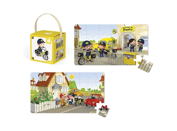 ასაწყობი ფაზლი Janod Set of 2 puzzles Bike Metta J02766, 2 image