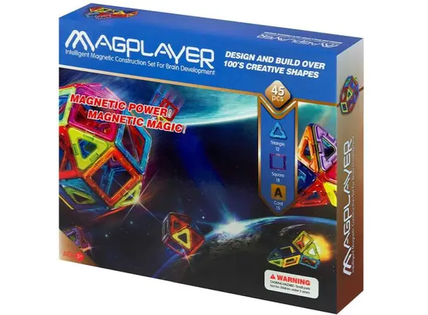 კონსტრუქტორი Magplayer Designer magnetic set 45 e. MPA-45