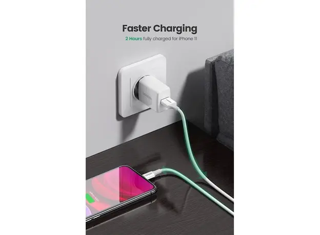 კაბელი UGREEN USB-A Male to Lightning Male Cable Nickel Plating ABS Shell 1m (Black), 3 image