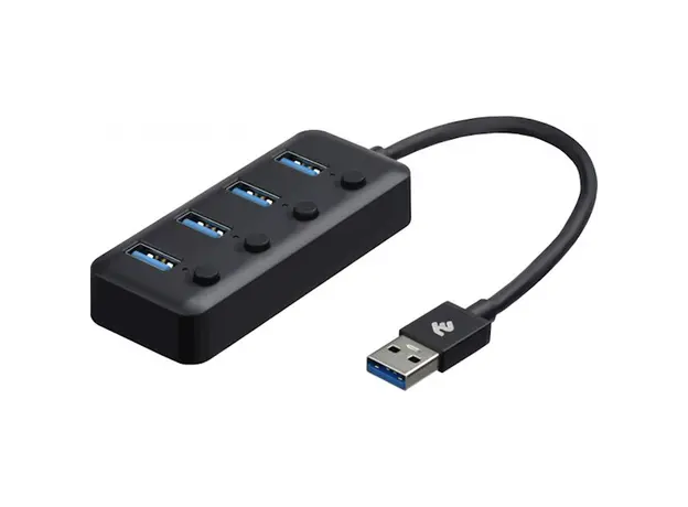 USB ჰაბი 2E Adepter USB-A to 4xUSB3.0 hub with switch, 0.25m, 2 image