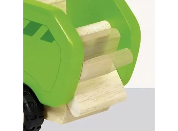 ხის ნაგვის მანქანა goki Machine wooden Garbage truck (green) 55964G, 3 image