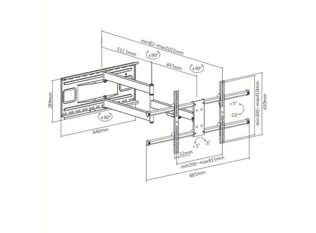 ტელევიზორის საკიდი 2E 2E2gen800.50.100 Kokbu, 4 image