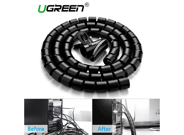 კაბელ მენეჯმენტი UGREEN LP121 (30819) Protection Tube DIA 25mm 3m (Black),LP121