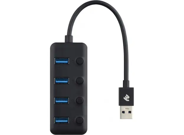 USB ჰაბი 2E Adepter USB-A to 4xUSB3.0 hub with switch, 0.25m, 3 image
