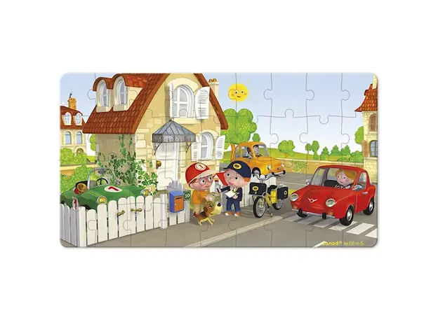 ასაწყობი ფაზლი Janod Set of 2 puzzles Bike Metta J02766, 4 image