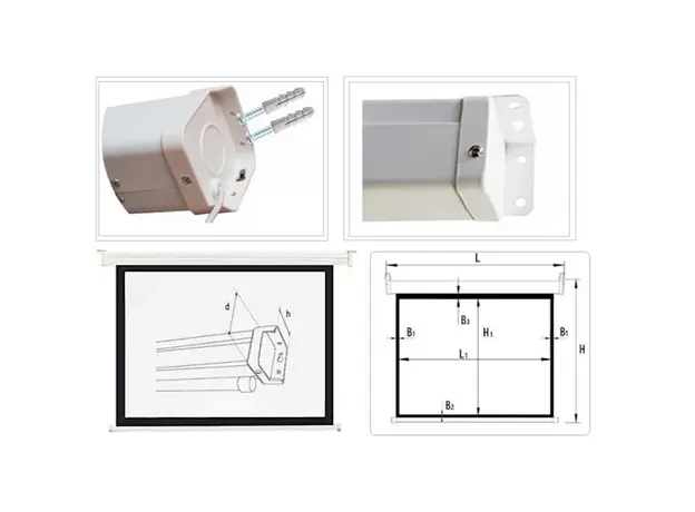 პროექტორის ელექტრო ეკრანი ALLSCREEN ELECTRIC PROJECTION SCREEN 160X160CM HD FABRIC CMP-6363 WITH REMOTE CONTROL 90 inch, 6 image