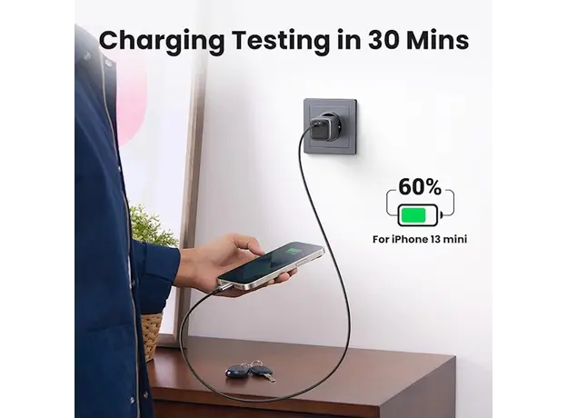 დამტენი UGREEN CD319 (90666) Nexode, 30W, Single port, USB-C, Type-c, Space Gray, 4 image