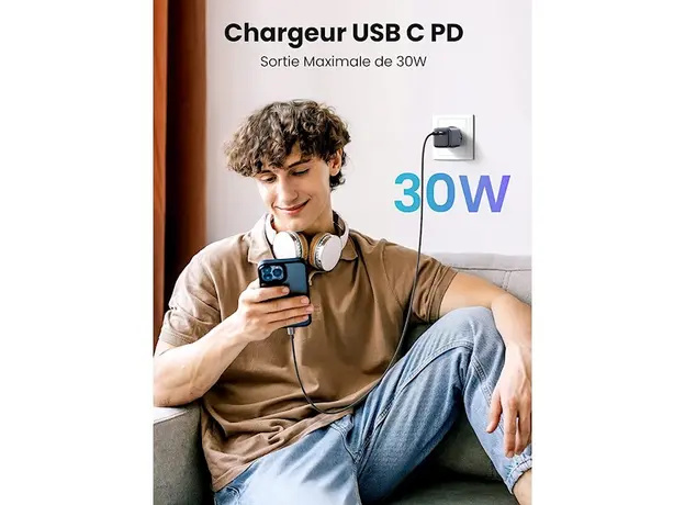 დამტენი UGREEN CD319 (90666) Nexode, 30W, Single port, USB-C, Type-c, Space Gray, 3 image