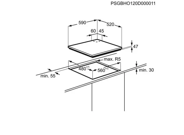 გაზქურის ზედაპირი Electrolux EGT6242NVK, 6 image