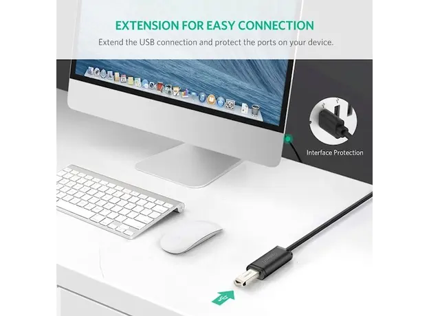 USB დამაგრძლებელი UGREEN US121 (10323) USB 2.0 Active Extension Cable with Chipset 15m (Black), 7 image