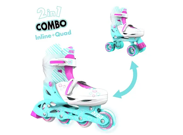 როლიკები NEON COMBO SKATES (SIZE 12-2) TEAL PINK 4L/13L/16L CL 4PK, 2 image