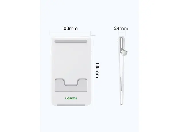 პლანშეტის დამჭერი UGREEN LP406 (30426), Desktop Tablet Stand, White, 3 image