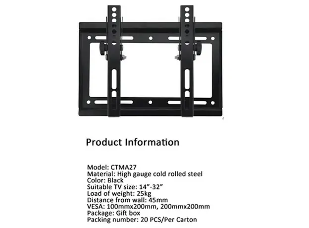 ტელევიზორის საკიდი Allscreen Universal LCD LED TV Bracket CTMA27 TV SIZE:14"-42" ინჩი, 5 image