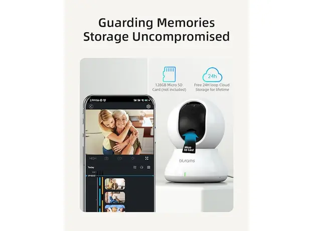 ვიდეო სათვალთვალო კამერა Blurams A33 Dome Nexa, Indoor Security Camera, White, 4 image