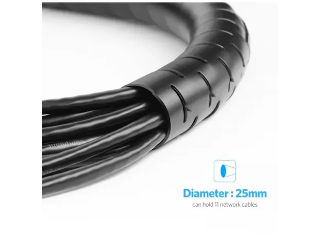 კაბელ მენეჯმენტი UGREEN LP121 (30819) Protection Tube DIA 25mm 3m (Black),LP121, 4 image