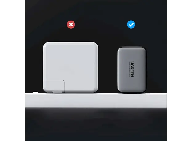 დამტენი UGREEN CD244 (10335), 65W, 2xUSB-C, Type-c, USB, Space Gray, 6 image