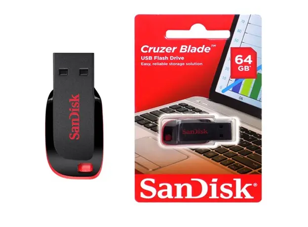 USB ფლეშ მეხსიერება SanDisk Cruzer Blade 64GB SDCZ50-064G-B35, 3 image