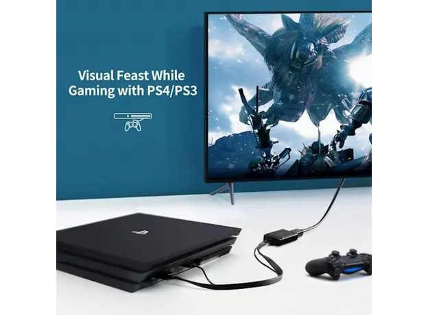 HDMI გადამყვანი UGREEN MM107 (40238) HDMI to DP Converter 0.5m (Black) + USB for power, 6 image