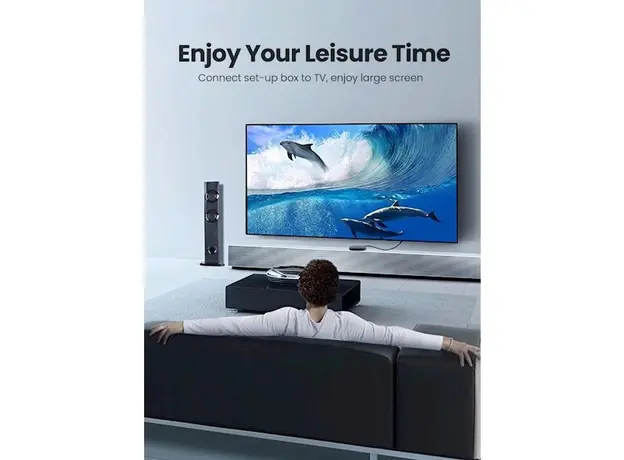 HDMI კაბელი UGREEN HD101 (10130) Round Cable 3m (Yellow/Black), 7 image