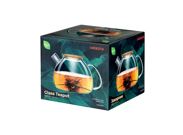 ჩაის დასაყნებელი Ardesto AR3015GBI Tea pot Midori, 1500 ml, Borosilicate glass, 3 image