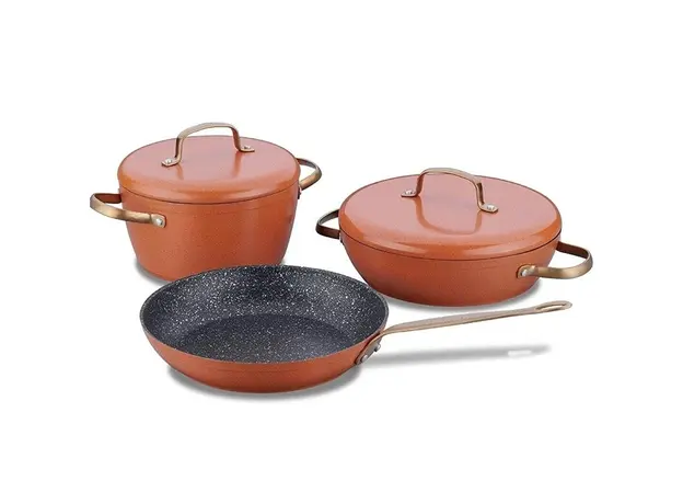 ქვაბების ნაკრები Korkmaz A2607-1 VINTAGE Brown Cookware Set (5 pcs)