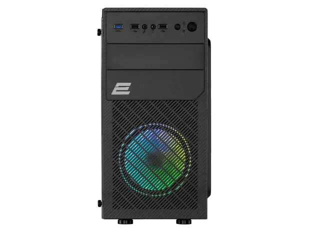 პროცესორის ქეისი 2E Computer case BASIS (RD850) MiniT, Micro ATX,Mini ITX,2xUSB2.0,1xUSB3.0,1x120mm ARGB,acrylic,(side panel), without PSU, black, 3 image