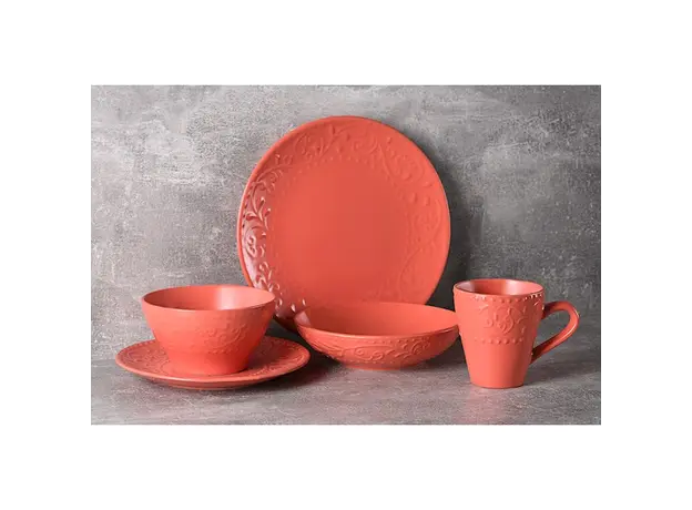 თეფში Ardesto AR2926OC Dinner plate Olbia, 26 сm, Deep Orange, 3 image