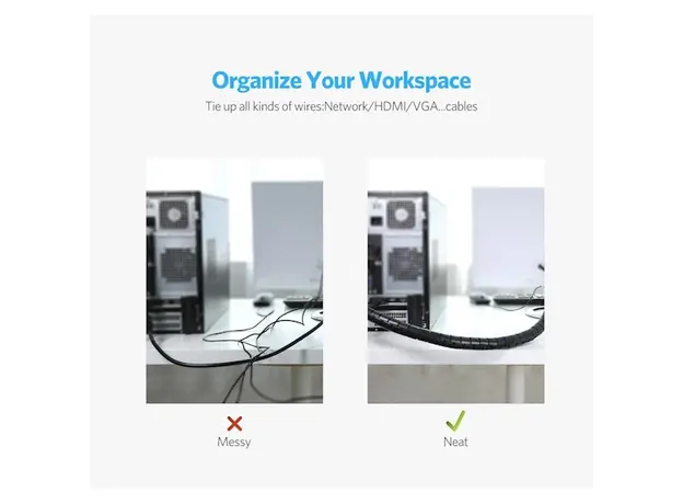 კაბელ მენეჯმენტი UGREEN 30820 Protection Tube DIA 25mm 5m (Black), 6 image