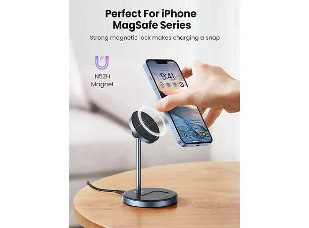 უსადენო დამტენი UGREEN CD317 (90668), Wireless Charger, Black/Blue, 3 image