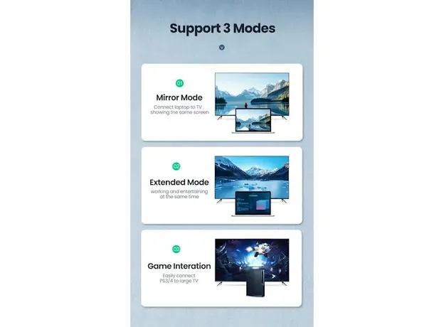 HDMI კაბელი UGREEN HD101 (10130) Round Cable 3m (Yellow/Black), 8 image