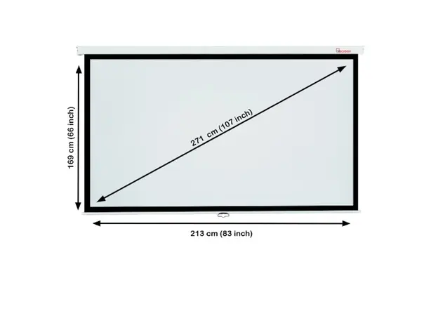 პროექტორის ეკრანი ALLSCREEN MANUAL PROJECTION SCREEN 213X169CM 16:9 HD FABRIC CWP-213169 Diagonal 107 inch / 271 CM, 6 image