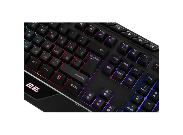 კლავიატურა 2E GAMING Membrane keyboard KG315 110key, USB-A, EN/UA, RGB, black, 6 image