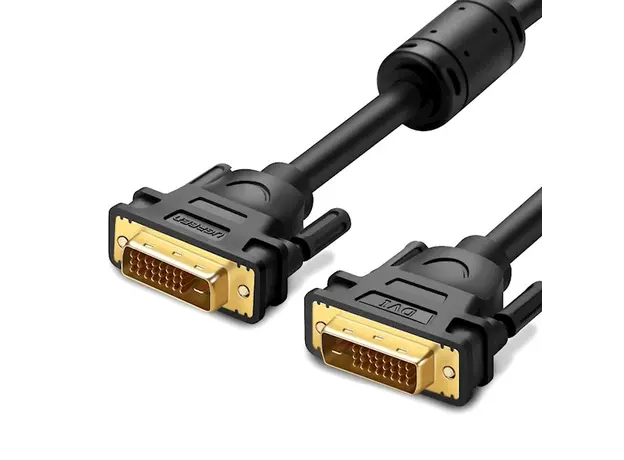DVI კაბელი UGREEN DV101 (11604) DVI-D 24+1 Male to Male Dual Link Video Cable, 2m, Black, 2 image