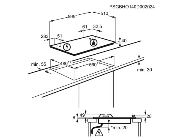 ჩასაშენებელი ზედაპირი Electrolux KGS6426SX, 11 image