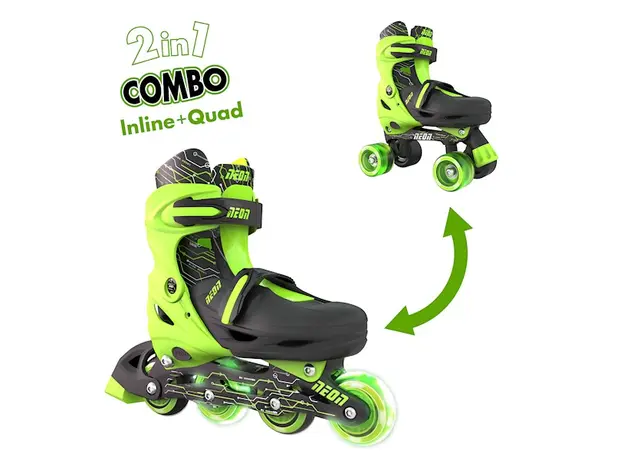 როლიკები NEON COMBO SKATES (SIZE 12-2) GREEN 4L/13L/16L CL 4PK