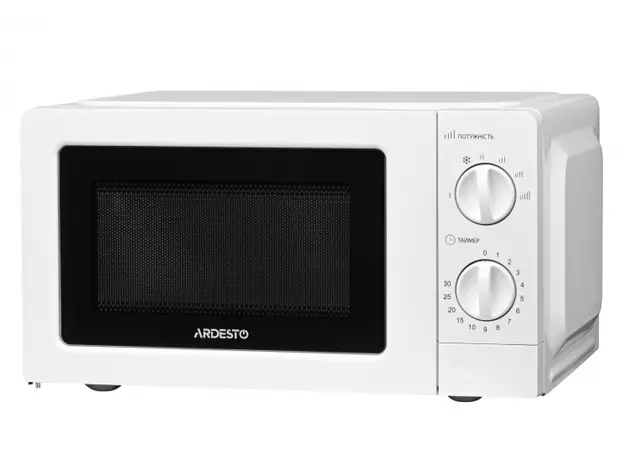მიკროტალღური ღუმელი ARDESTO Microwave oven, 20L, mechanical control, 700W, button opening, white, 4 image