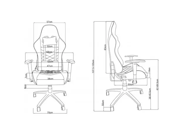 სათამაშო სავარძელი 2E 2E-GC-BUS-WT Gaming Chair Bushido White/Black, 9 image