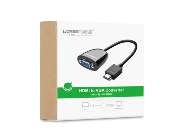 ადაპტერი UGREEN MM105 (40253) HDMI to VGA converter without Audio Black, 5 image
