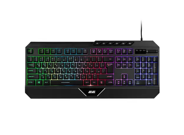 კლავიატურა 2E GAMING Membrane keyboard KG315 110key, USB-A, EN/UA, RGB, black