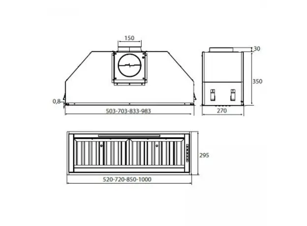 ჩასაშენებელი გამწოვი AIRFORCE INCASSO PRO S48HE CCINCP52501, 4 image