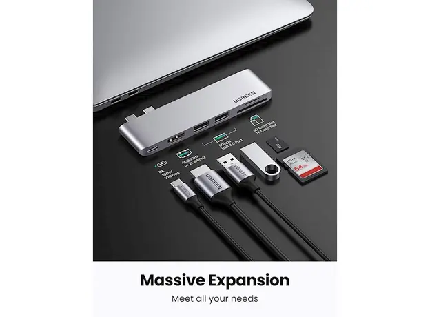 USB-C ჰაბი UGREEN (80856) USB-C Multifunction Adapter, 3 image