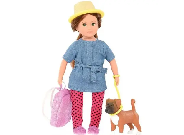 თოჯინა და ძაღლი LORI 6" DOLL & PET BOXER