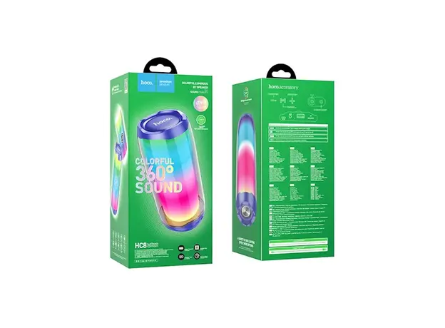 დინამიკი hoco HC8 Pulsating colorful luminous wireless speaker - Blue, 4 image