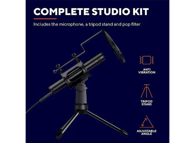 მიკროფონი Trust Gaming 24182 GXT 241 Velica Streaming Microphone, USB, Black, 6 image