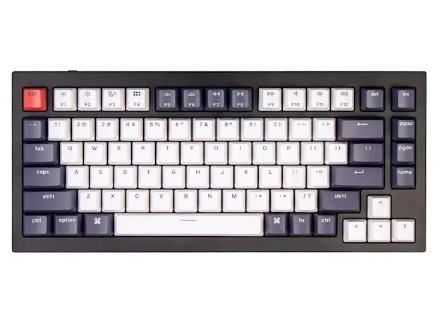 კლავიატურა Keychron Q1 QMK Custom HotSwappable Gateron Phantom Brown Switch Mechanical Keyboard Full Assembled Carbon Black RGB with Knob Russian Layout, 2 image