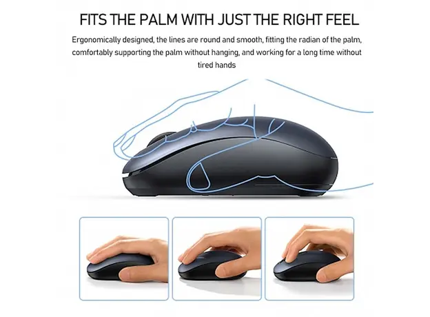 მაუსი UGREEN MU105 (90550), Wireless, USB, Mouse, Blue, 3 image