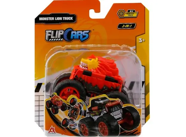 მანქანა Flip Cars 2-in-1 Flip Vehicle- Monster Lion Truck, 4 image