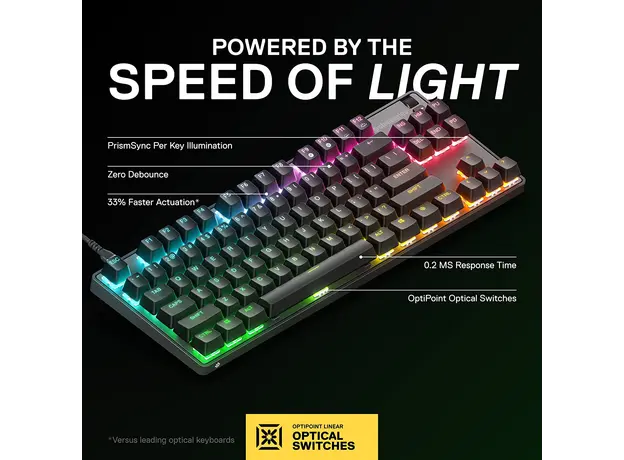 კლავიატურა SteelSeries Keyboard Apex 9 TKL US, 4 image