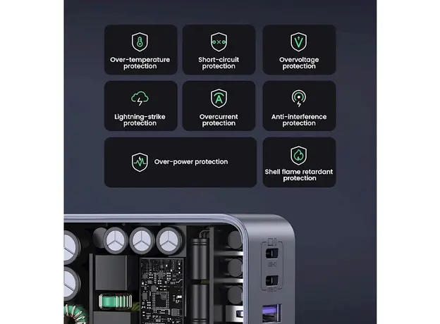 მობილურის დამტენი UGREEN X553 (35042) Nexode Air, 65W, USB, USB-C, Grey, 3 image
